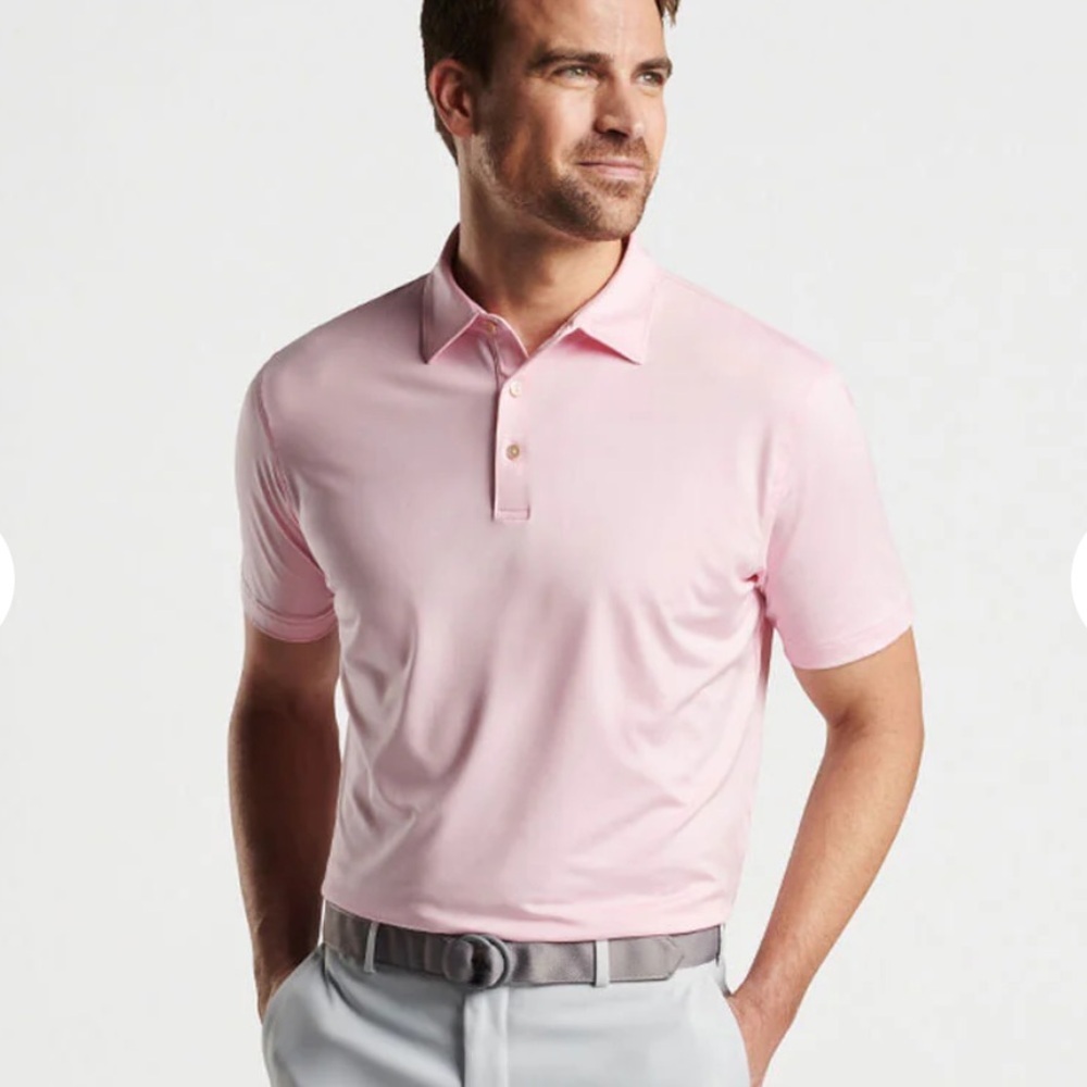 Peter Millar Summer Comfort pink cotton Short Sleeve GOLF Polo shirt